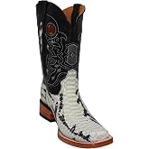 The Western Shops Mens Genuine Leather Python Snake Print Square Toe Cowboy Boot
