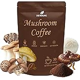 Mushroom Coffee 6 Mushroom Instant Blend with Lion’s Mane, Cordyceps, Reishi, King Trumpet, Shiitake & Turkey Tail – Supports Energy, Focus, Mood & Immune System – 30 Servings