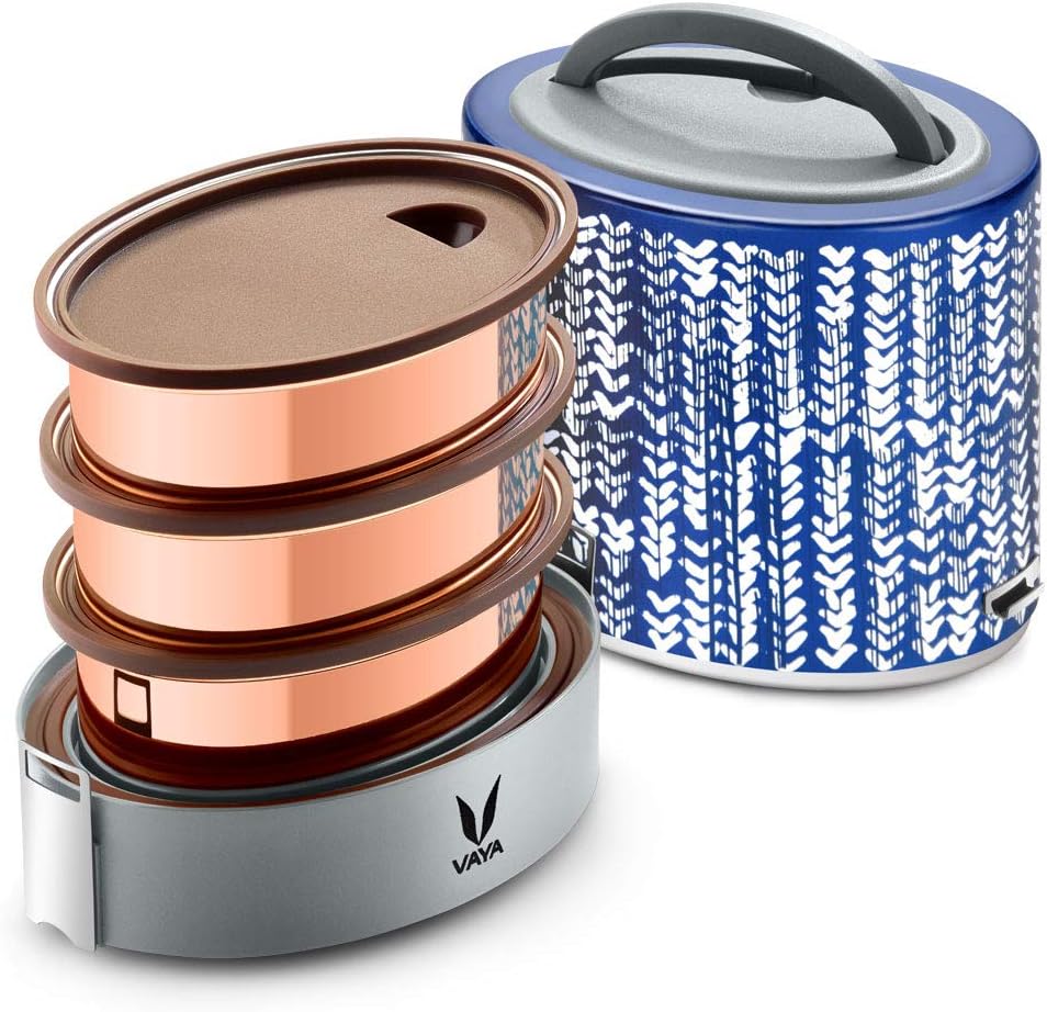 Buy Vaya Tyffyn CopperFinished Stainless Steel Lunch Box Without