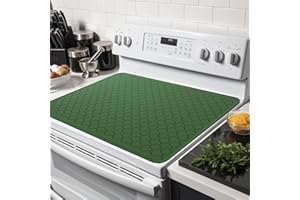 Epinovo Stove Top Cover for Electric Stove | Silicone Stove Mat for Glass Top Stove | 28×20 Inches Heat Resistant Glass Cooktop Protector | Dark Green