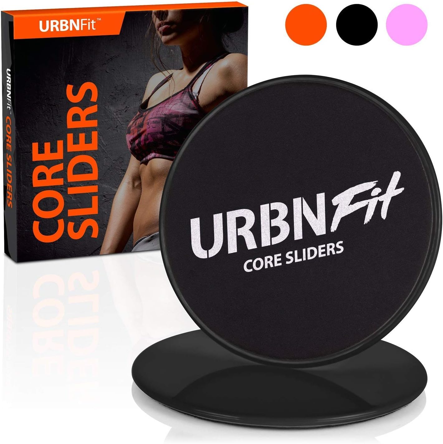 URBNFit Gliding Discs Core Sliders - Dual Sided Exercise Disc for Smooth Sliding On Carpet and Hardwood Floors - Gliders Workout Legs, Arms Back, Abs at Home or Gym or Travel - Fitness Equipment