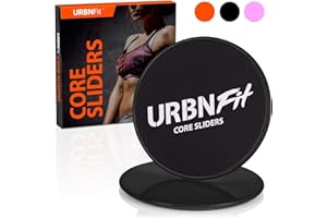 URBNFit Gliding Discs Core Sliders - Dual Sided Exercise Disc for Smooth Sliding On Carpet and Hardwood Floors - Gliders Workout Legs, Arms Back, Abs at Home or Gym or Travel - Fitness Equipment