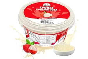 52USA Lychee Popping Boba, 500g – Bursting Fruit Pearls for Bubble Tea, Desserts, Yogurt & More – Ready to Eat
