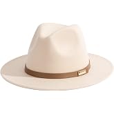 Gossifan Fedora Hats for Men Wide Brim Panama Hat with Classic Belt | Unisex Felt Fedora, Adjustable Fit, Breathable Sweatband, All-Day Comfort, Perfect for Party, Travel, and Daily Wear