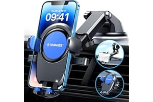 VANMASS 2024【Newest & Automatic Clamping 】 Car Phone Holder Mount【Strongest Suction & Military-Grade】 Cell Phone Holder Stand for Dashboard Windshield Vent Truck for iPhone 15 Pro Max 14 13 Android
