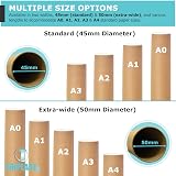 Triplast A2 Postal Tubes with End Caps 2 Pack Cardboard Mailer 460mm x 50mm view 2
