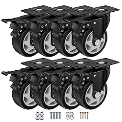 4 Inch Caster Wheels, Casters Set of 8, ASHGOOB