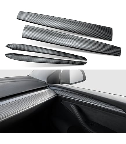 for Tesla Model 3 Y Dash Wrap Front Door Trim ABS Dashboard Cover Cap