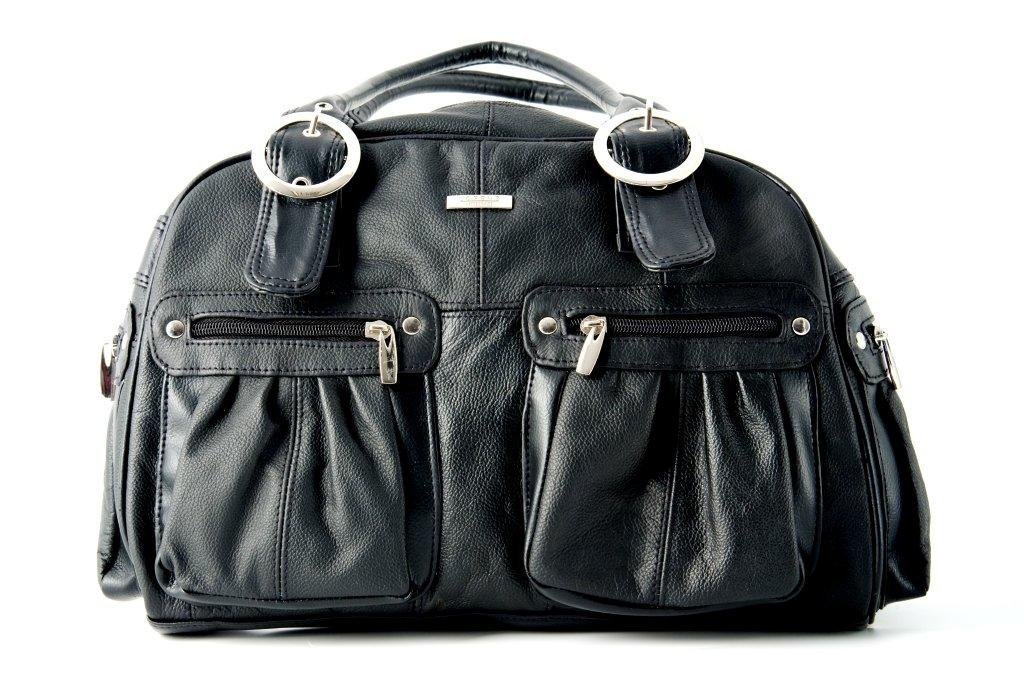 Lorenz Large Leather Bag with synthetic trim in Black (3786)
