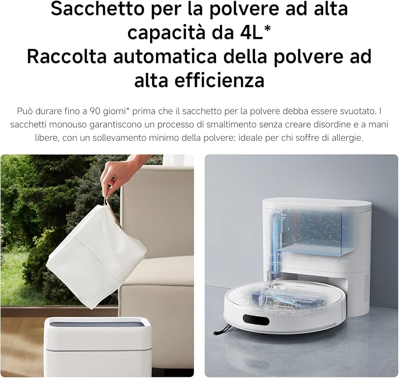 H40 Robot aspirapolvere con stazione auto-svuotamento, 10000 Pa