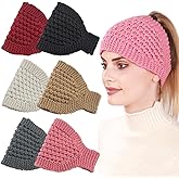 Snadulor 6Pcs Cold Weather Headband Ear Warmers Turban Headbands Wide Winter Headbands for women Girls