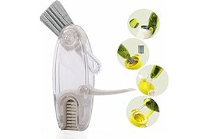 CRAFTINAROUND 4 in 1 Cup Lid Cleaning Brush Set Multifunctional Bottle Brush Cleaner Tiny Bottle Cup Lid Brush Straw Cleaner Tools Mini Silicone Bottle Cup-Holder Cleaner with Hook Remover 1pc White