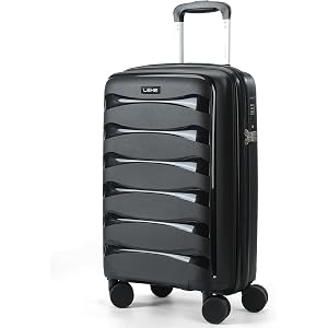 Lekespring 20 Inch 22x14x9 Carry On Luggage with wheels Black | Hard Shell Durable Airline Approved Suitcase TSA Lock Lightwe