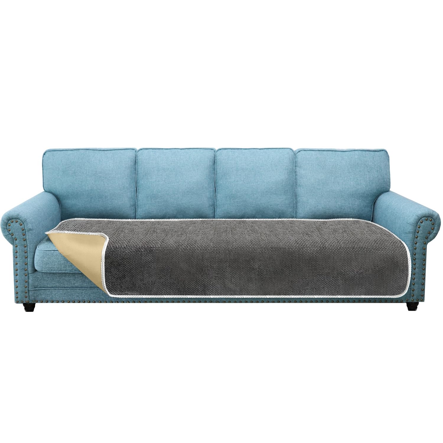Granbest Extra Large Sofa Seat Covers 4 Seater Oversized Thick Sofa Cover Protectors from Pets Universal for All Seasons (4 Seater, Grey)