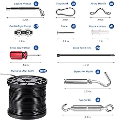 String Light Hanging Kit with 400FT Vinyl Coated