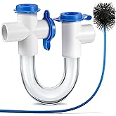 Gulfmew 3/4 Inch Standard Condensate Trap with Cleaning Brush, PVC U Trap for HVAC Systems, Air Conditioner, Effectively Drai
