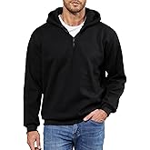 JIHUILAI Men's Quarter Zip Pullover Hoodies Half Zip Hoodie Men Long Sleeve Hoodie Fleece Casual Fashion Sweatshirt, S-3xl