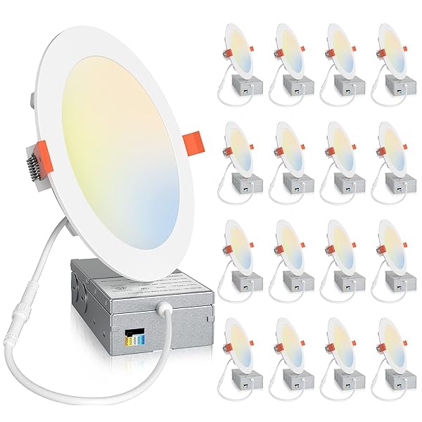 AMICO 16 PACK 6 INCH 5CCT ULTRA-THIN LED...