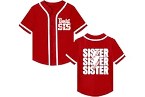 BAICAIYU Girls Baseball Sister Jerseys Toddler Baseball Sisters Shirt Birthday Funny Cute V-Neck Short Sleeves Sport Tee