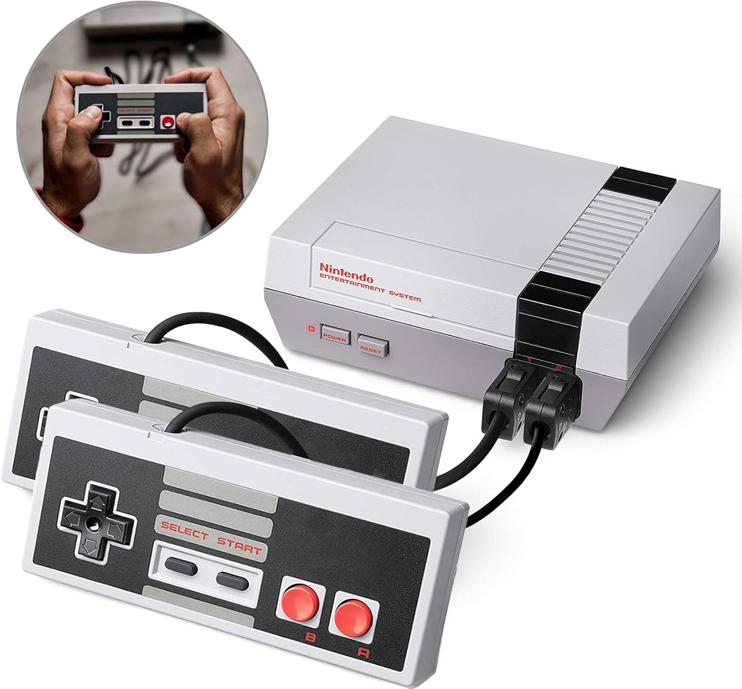 NES Classic Controller with 12FT Cable [2-Pack] for Nintendo Classic Mini Edition,NES Classic 2016,SNES Classic 2017,2 Pack Classic Mini Controllers with 2 Set Conductive Adhesive Pads - Wired Joypad: Computers & Accessories