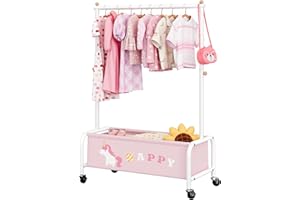 GRANNY SAYS Kids Clothing Rack with Wheels, Baby Clothes Rack Heavy Duty, Dress Up Storage Organizer, Toddler Garment Rack fo