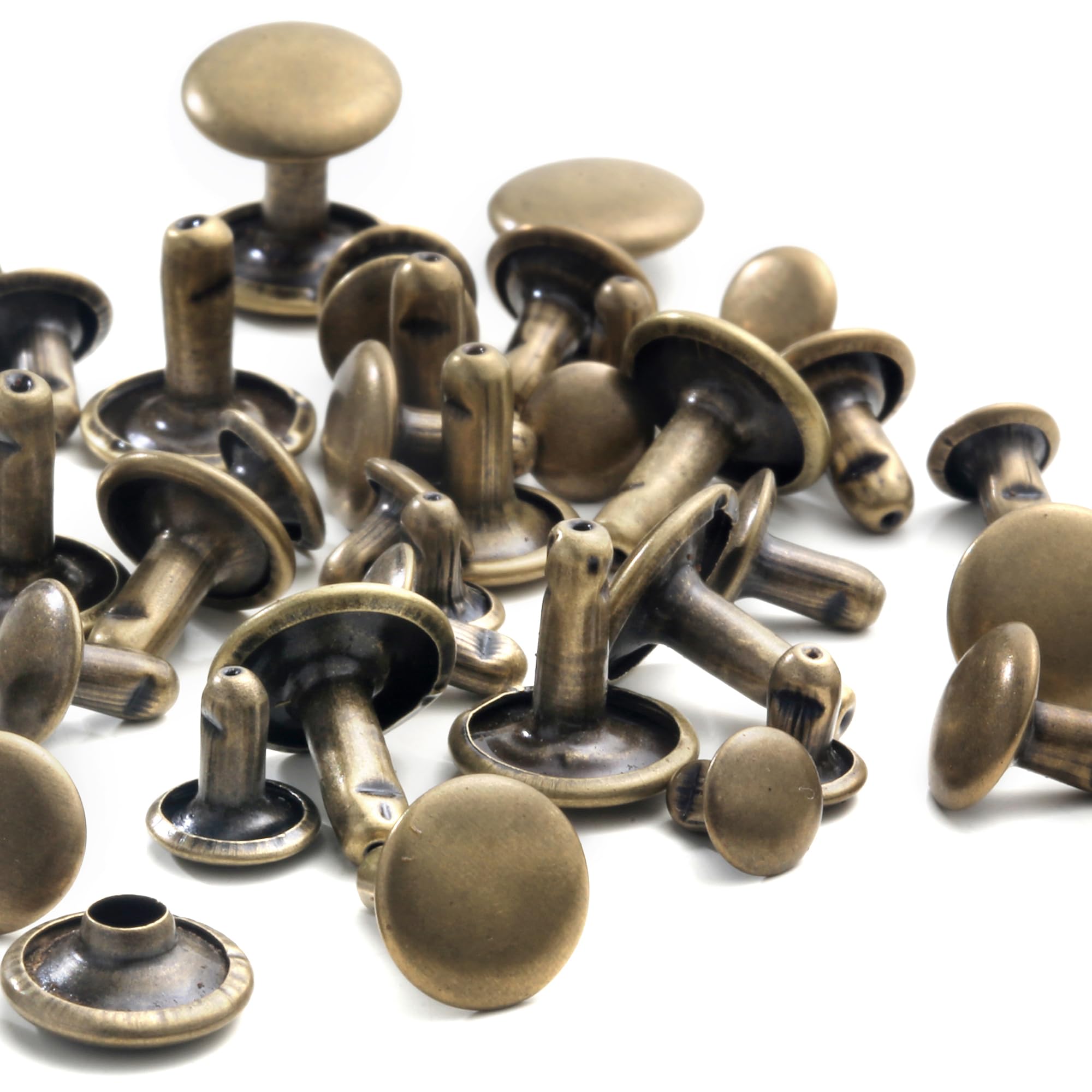 YORANYO 340 Sets Leather Rivets Kit Mixed Sizes Rivets for Leather Double Cap Rivets Studs for Clothing Fabric with Leather Crafting Rivet Tool for Repair Decorate Clothes Shoes Bags Belts (Bronze)