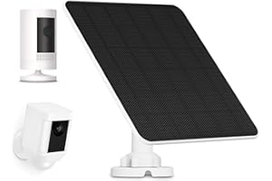 YCTECHCAM Solar Panel for Ring Camera, 5W Camera Solar Panel Compatible with Ring Stick Up Cam/Pro Battery, Spotlight Cam Plus/Pro Battery, Includes Barrel Plug to USB-C Adapter, IP65 Waterproof, 9.8ft Cable