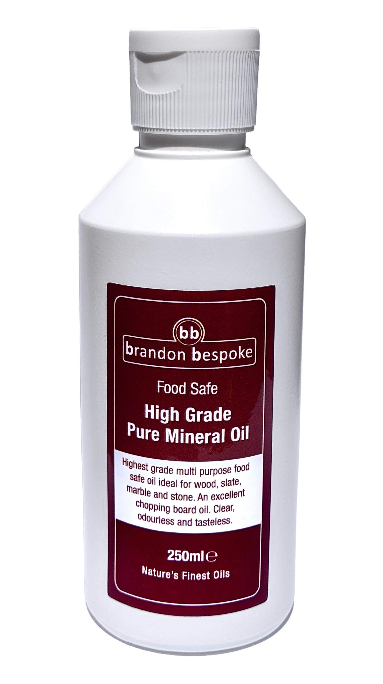 Pure Mineral Oil Food Safe 250ml | Chopping Board Oil | Ideal for Wood, Slate and Stone | Brandon Bespoke