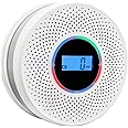 Coreel Smoke Detector Carbon Monoxide Detector Combo with Digital Display and Sound Light Alarm, 2-in-1 Smoke & CO Alarm with Battery Operated for Home, Travel or RV