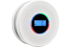 Coreel Smoke Detector Carbon Monoxide Detector Combo with Digital Display and Sound Light Alarm, 2-in-1 Smoke & CO Alarm with Battery Operated for Home, Travel or RV