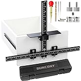 SUNCONY Cabinet Hardware Jig Tool All Aluminum Alloy,Adjustable Drill Guide Template Tool for Installation of Door Drawer Front Knobs Handles and Pulls
