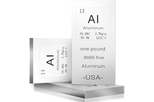 Landhoow Metal Bar 1lb Laser Engraved. 999 Pure Bullion Bar Paper Weights for Office Metal Paperweight with Chemistry Element