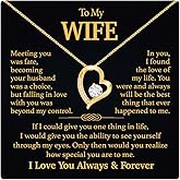 Larvincy To My Wife Necklace From Husband – Valentines Day Gifts for Her with Heartfelt Message Card, Premium Gold-Plated Wife Jewelry in Elegant Box