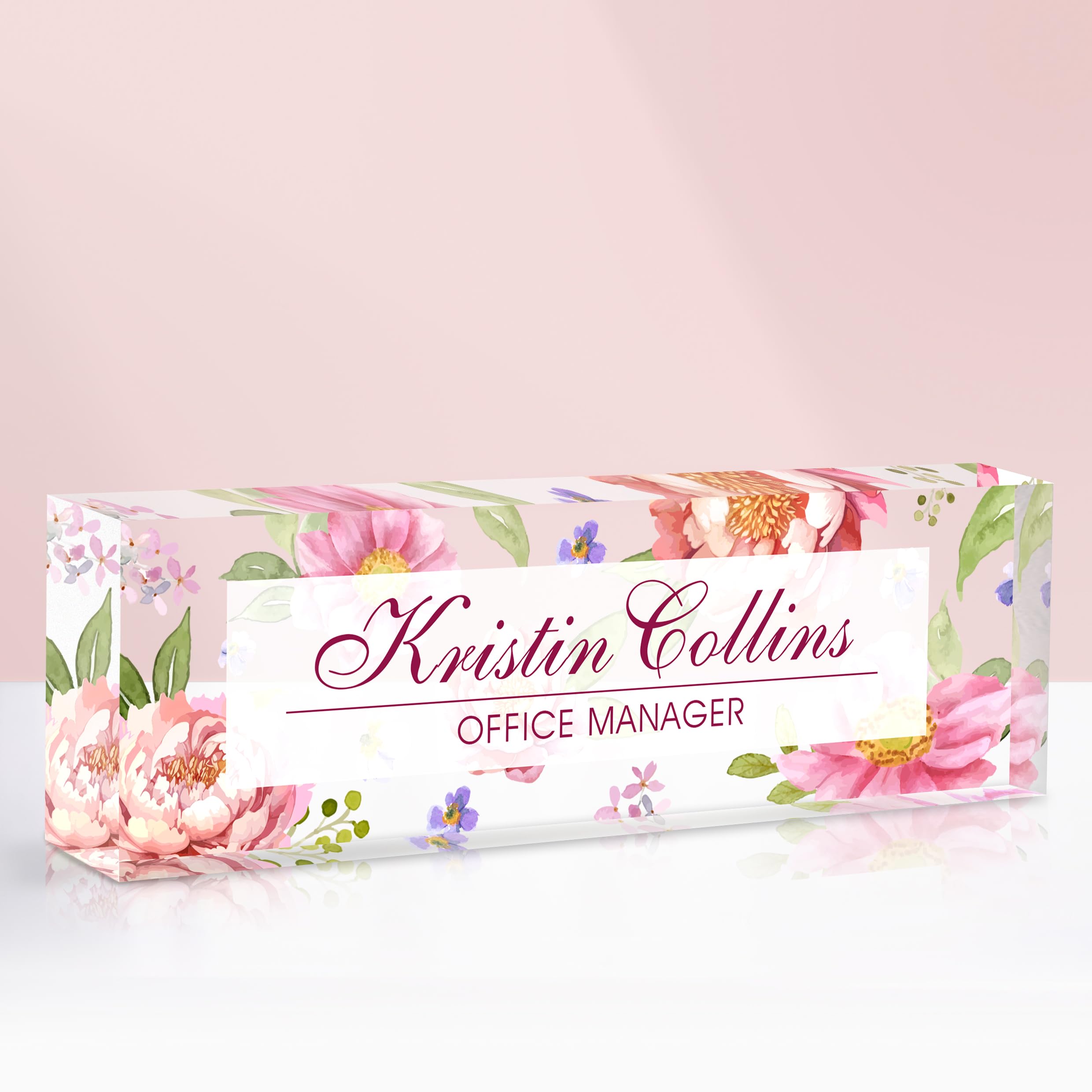 Custom Name Plate for Desk, Acrylic Office Decor