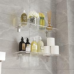 MEISHIDA Clear Acrylic Shelf, Set of 2 Invisible
