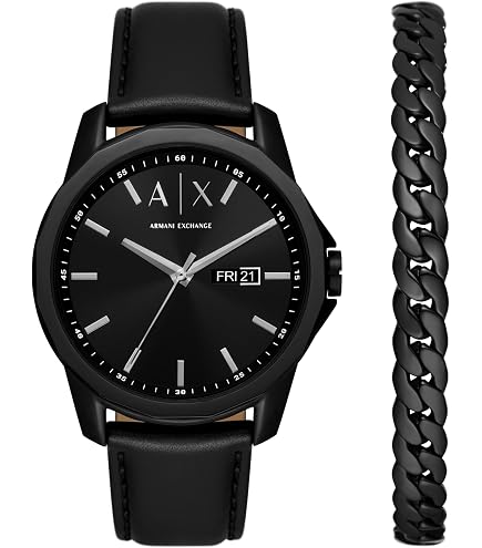 Amazon.com: A|X Armani Exchange Men's Chronograph Black Leather