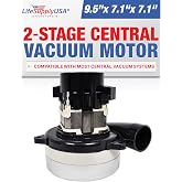 LifeSupplyUSA Central Vacuum Boat Lift 2 Stage Motor 120V 1200 Watt High Suction Tangential Bypass Discharge Blower Horn 5.7" inch with Wires