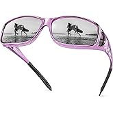 URUMQI Polarized Sunglasses Fit Over Glasses for Men Women, Wrap-around Driving Sunglasses 100% UV Protection
