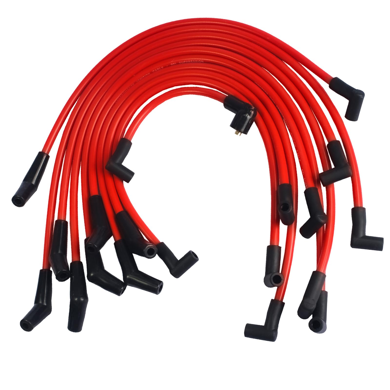 Photo 1 of 10.5mm Spark Plug Wires Compatible with Ford F-150 F150 Mustang 5.0L 5.8L SBF 302 289 Ignition Wires High Performance Red