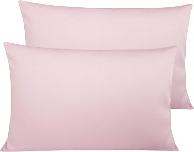 NTBAY 2 Pack Egyptian Cotton Pillowcases 50x75 cm Pink 500 Thread Count