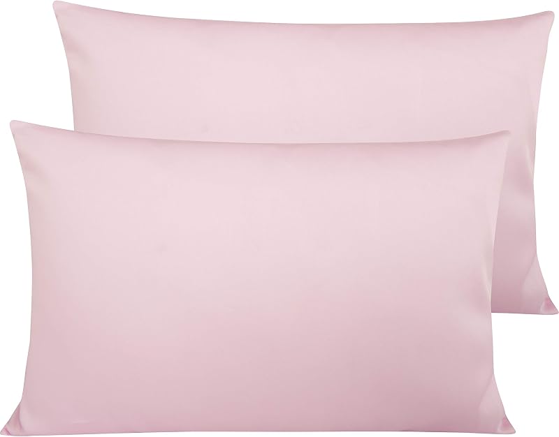 NTBAY 2 Pack Egyptian Cotton Pillowcases 50x75 cm Pink 500 Thread Count