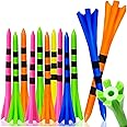 SWINGTEK 120 Pack Plastic Golf Tees,Contain 100 pcs 3-1/4 Inch Unbreakable Long Tees and 20 Short Tees,Mixed Color,Frictional
