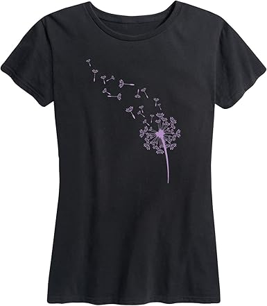 Amazon Com Dandelion Seeds Purple Women S Short Sleeve Graphic T Shirt Clothing