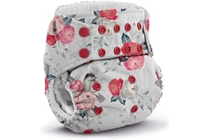 Kanga Care Rumparooz G3 Stay Dry Cloth Diaper Reusable One Size Pocket Diaper Patented Inner Double Gusset 2 pcs Microfiber Insert Soaker (6-55+ lbs) - Lily