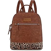 Montana West Wrangler Backpack Purse for Women Medium Ladies' Bookbag Travel Work Daypacks Bags Leopard Cheetah Print