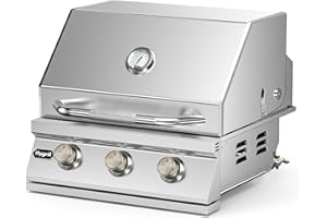 STANBROIL Hygrill Heavy Duty 3-Burner Built In Grill, Stainless Steel Grill Head for Outdoor Kitchen, Natural Gas