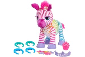 furReal Zenya My Rainbow Zebra Interactive Plush with Accessories, 22-pieces, Pretend Play, Kids Toys for Ages 4 Up by Just Play