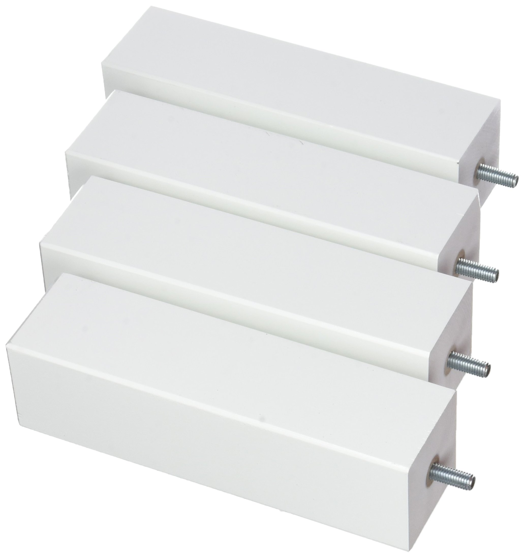 La Fabrique de Pieds – Set of 4 Wooden Bed Legs, Square, Wood, Glossy White, 20 x 5,5 x 5,5 cm