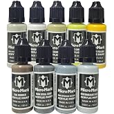 MicroMark USAAF Pacific WW2 Essential Acrylic Paint Set, 9 Colors, Made in USA, Military Aircraft Model Paint, 0.68 fl oz Bottles