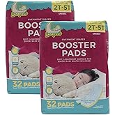 Diaper Booster Pads Overnight, Stop Leaks Nighttime, Overnight Diaper Liners for Baby, Toddler, Boys & Girls, Adhesive Diaper Inserts, Size 5 Diapers and up, 64 ct (2 Packs)